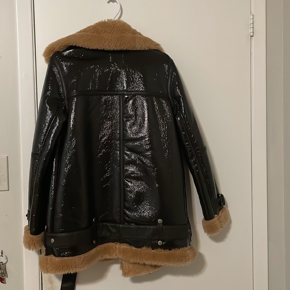 Avec Les Filles Luxe Moto Sherpa Aviator Jacket in S - Picture 4 of 7